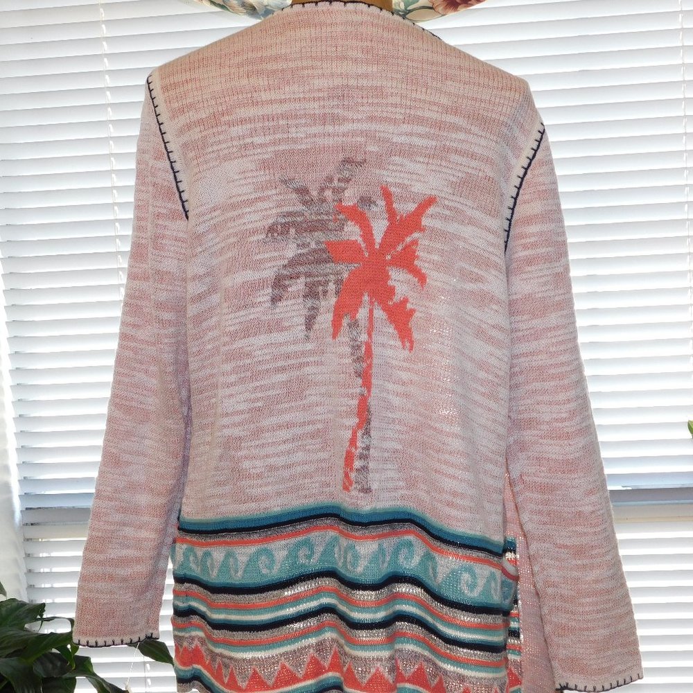 NWT Pink Palm Tree Sweater NIC+ZOE M - Picture 3 of 4